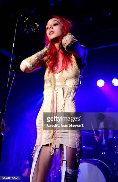 Arrow de Wilde of Starcrawler performs at Omeara London on January 18, 2018 in London, England.