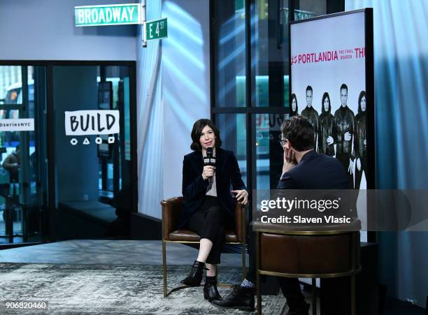 Musician/comedian Carrie Brownstein visits Build Series to discuss eighth and final season of IFC's comedy TV series "Portlandia" at Build Studio on...