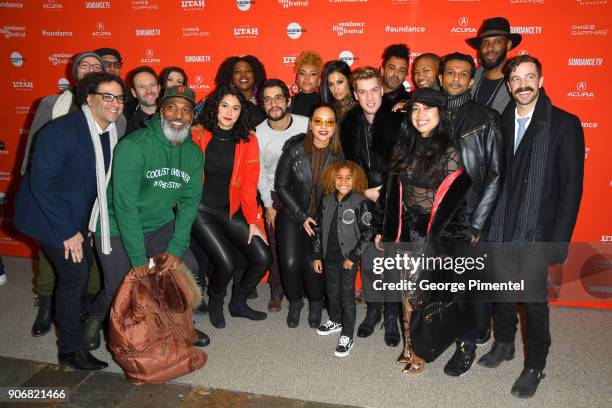 The cast and crew of "Blindspotting" attend the "Blindspotting" Premiere during the 2018 Sundance Film Festival at Eccles Center Theatre on January...