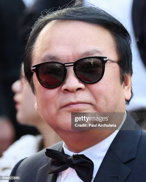 Director Xixi Gao is honored with his hands and footprints in cement ceremony at The TCL Chinese Theatre at TCL Chinese Theatre on January 18, 2018...