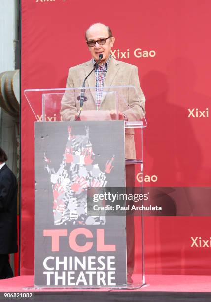 Producer Howard G. Kazanjian attends the ceremony to honor Director Xixi Gao with his hands and footprints in cement at The TCL Chinese Theatre at...