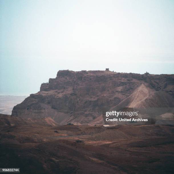 The rock plateau Massada in Israel 1970s.