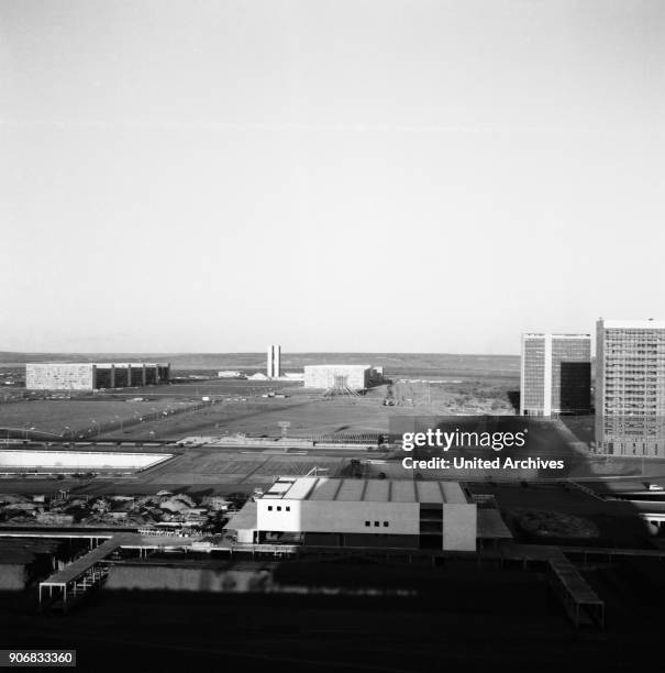 Air images of Brasilia, Brazil 1960s.