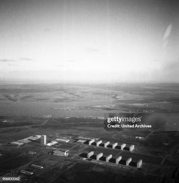 Air images of Brasilia, Brazil 1960s.