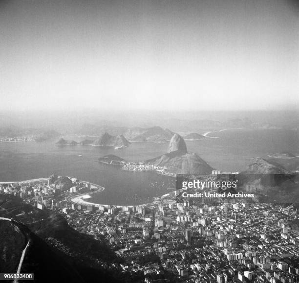 View of Rio and the Sugarloaf Mountain, Brazil 1960s.