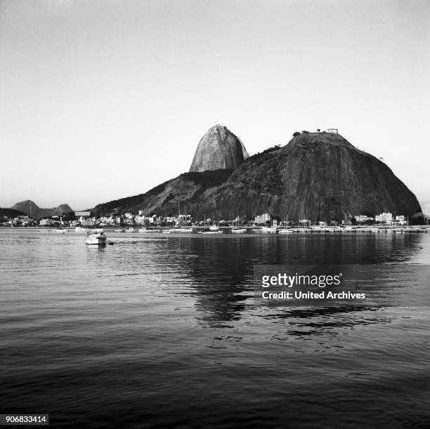 View of Rio and the Sugarloaf Mountain, Brazil 1960s.