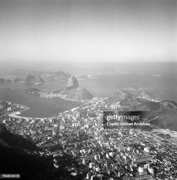 View of Rio and the Sugarloaf Mountain, Brazil 1960s.