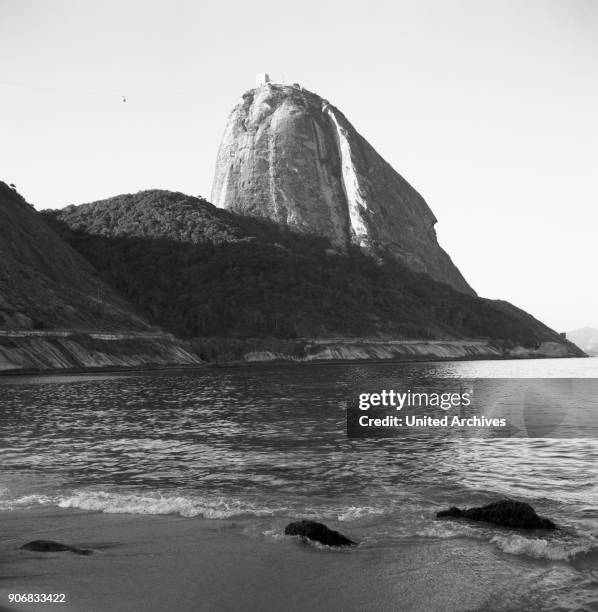 View of the Sugarloaf Mountain, Brazil 1960s.