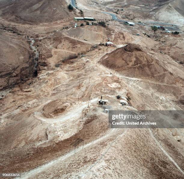 On the rock plateau Massada in Israel 1970s.