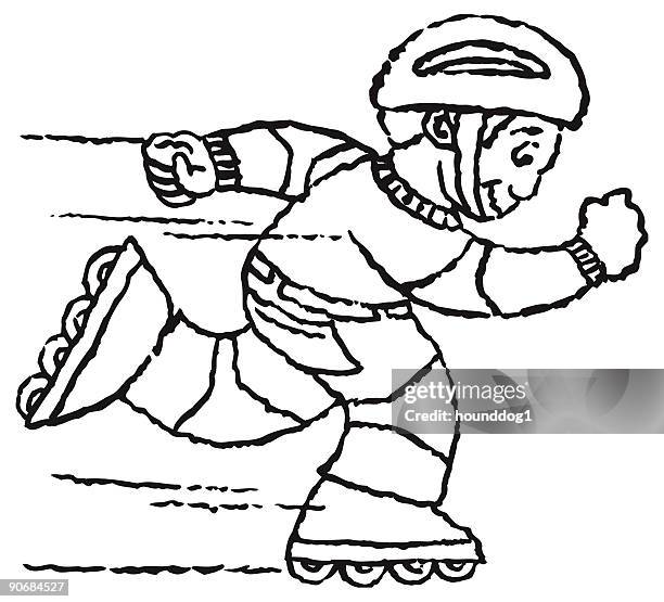 skating kid - extreme in line skating stock illustrations