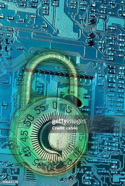 secure circuit blue - malicious code stock pictures, royalty-free photos & images