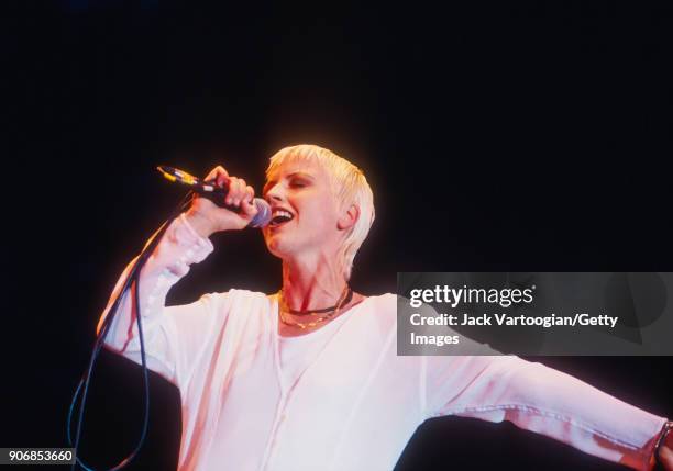 Irish Rock musician Dolores O'Riordan performs with her band the Cranberries at Central Park SummerStage, New York, New York, August 11, 1994.