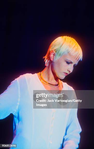 Irish Rock musician Dolores O'Riordan performs with her band the Cranberries at Central Park SummerStage, New York, New York, August 11, 1994.