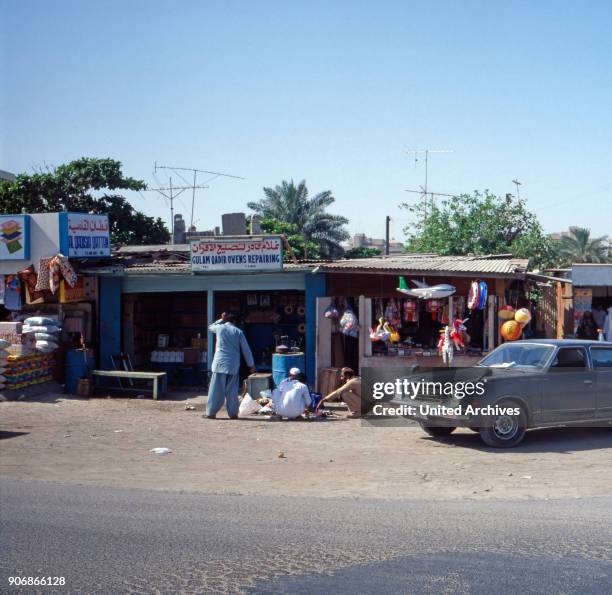 The Indian market of Sharjah, United Arab Emirates 1970s.