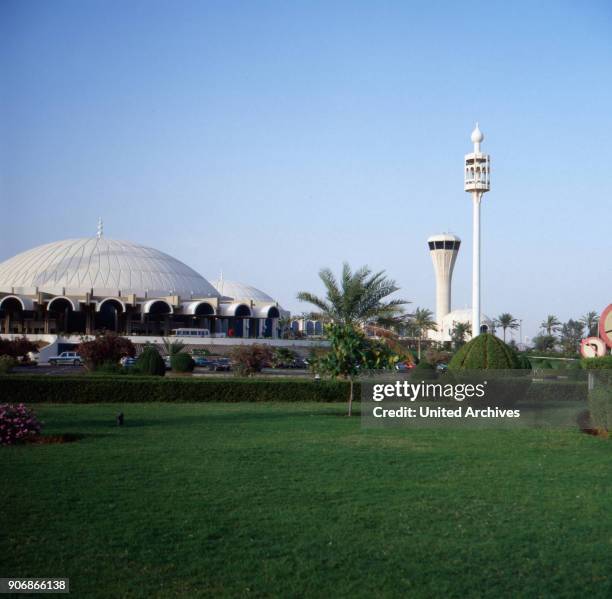 Arrival at Sharjah International Airport, Sharjah, United Arab Emirates 1970s.