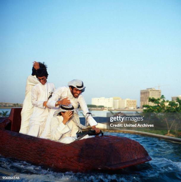 Visitation of the amusement park of Sharjah, United Arab Emirates 1970s.