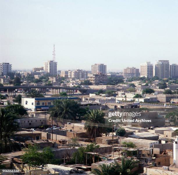 View on the city of Sharjah, United Arab Emirates 1970s.