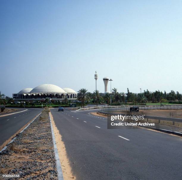 Arrival at Sharjah International Airport, Sharjah, United Arab Emirates 1970s.