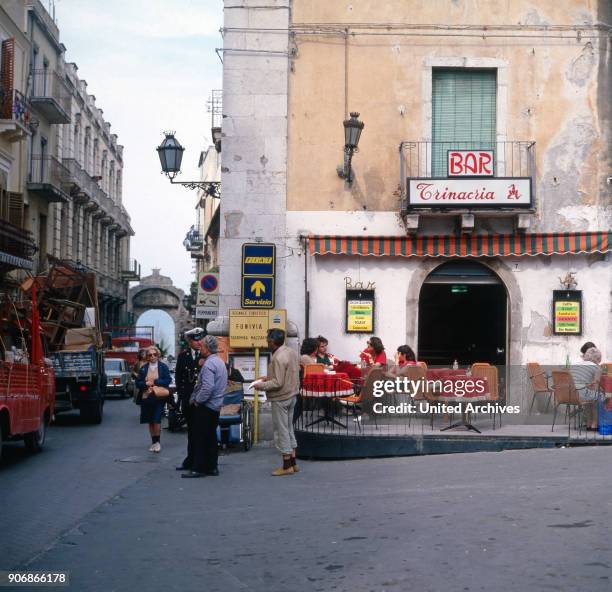 The Corso Umberto in Taormina, Sicily, Italy 1970s.