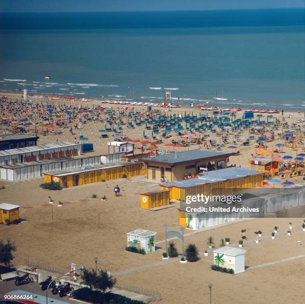 Holiday in Rimini at the Italian Adriatic Sea, Italy 1970s.