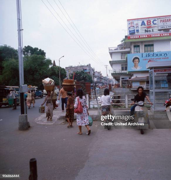 Celebrating Balinese new year in Denpasar, Bali, Indonesia 1982.