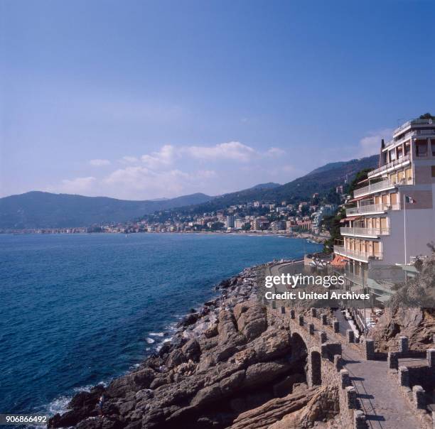 Vacation in Alassio at the Italian Riviera, Liguria, Italy 1980s.