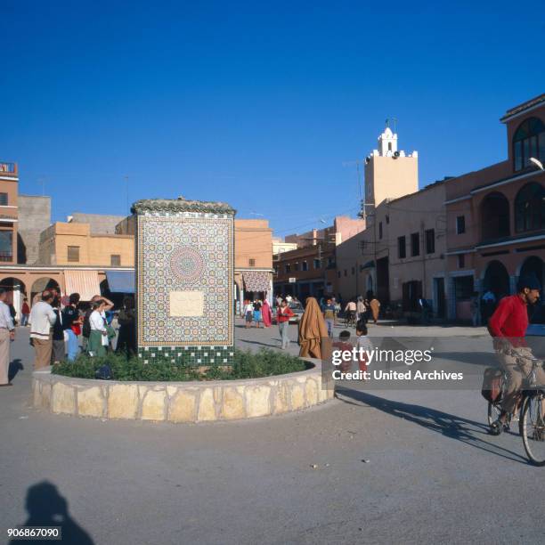 Moument at the main square of Beni Mellal in central Morocco, 1980s.