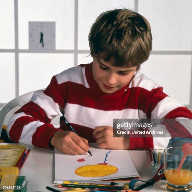 Boy painting, 1980s.