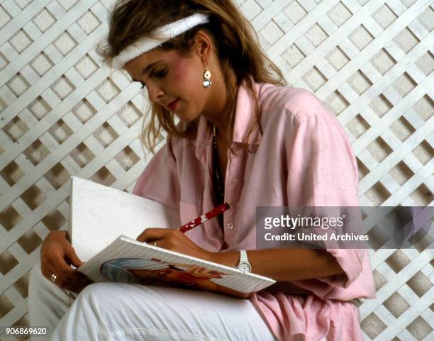 Woman with headband, 1980s.