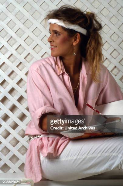 Woman with headband, 1980s.