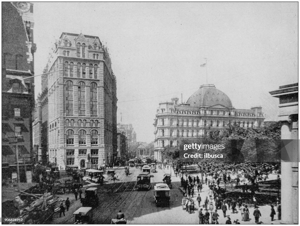 Antique photograph of World's famous sites: New York