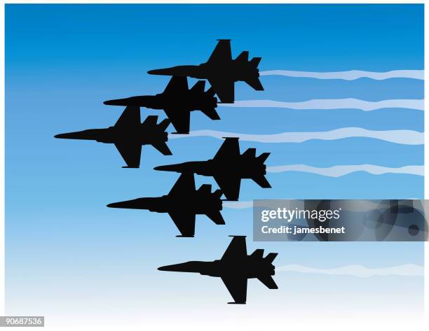 jet formation (vector) - blue angels 幅插畫檔、美工圖案、卡通及圖標