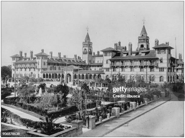 世界の有名なサイトのアンティーク写真: ポンセ ・ デ ・ レオン、セントオーガスティン、フロリダ州 - st augustine florida点のイラスト素材／クリップアート素材／マンガ素材／アイコン素材