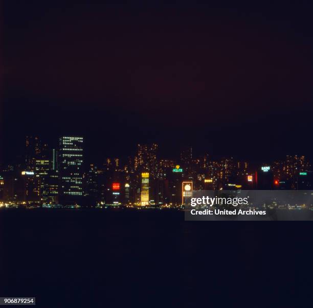 Hongkong at night, 1980s.