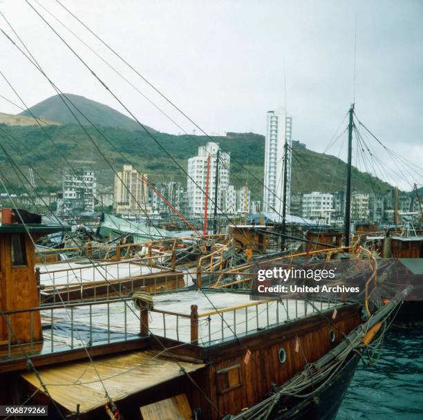 Victoria Harbour in Hongkong, 1980s.