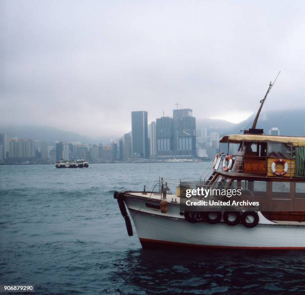 Victoria Harbour in Hongkong, 1980s.