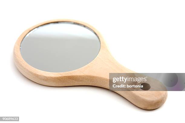 wood um spiegel - handspiegel stock-fotos und bilder