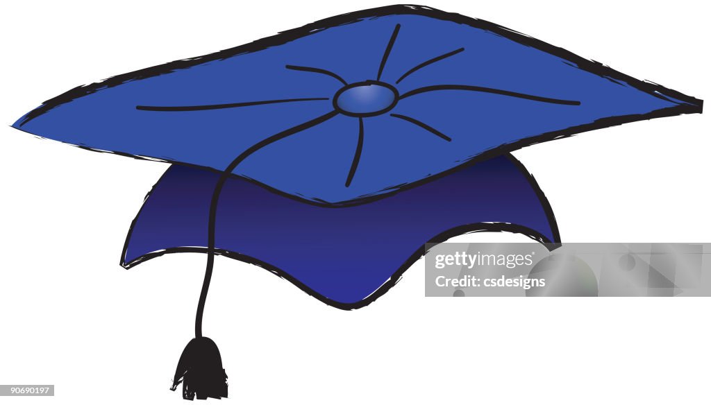 Blue graduation cap