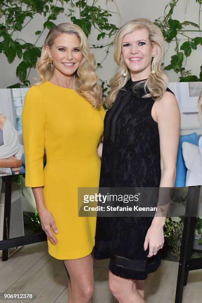 Christie Brinkley and Emily Browder attend Christie Brinkley Celebrates Her Partnership With Merz Aesthetics at Waldorf Astoria Beverly Hills on...
