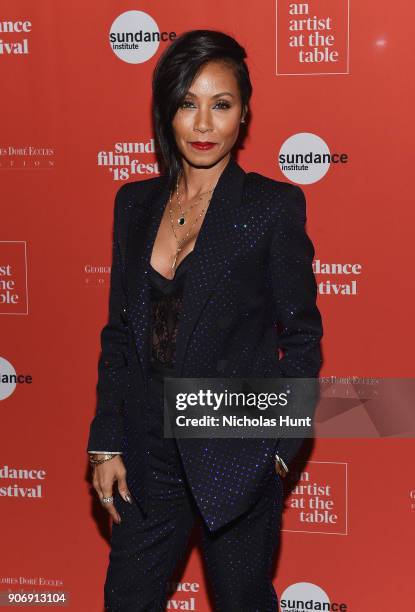 Actress Jada Pinkett Smith attends An Artist at the Table Cocktail Reception and Dinner during the 2018 Sundance Film Festival at DeJoria Center on...