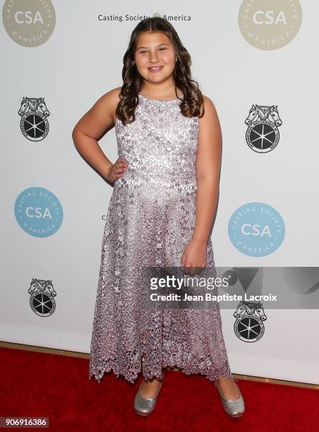 Mackenzie Hancsicsak attends the Casting Society Of America's 33rd Annual Artios Awards at The Beverly Hilton Hotel on January 18, 2018 in Beverly...