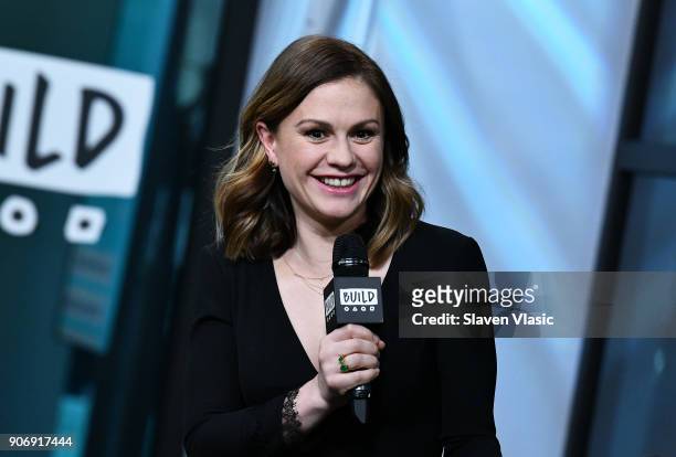 Actress Anna Paquin visits Build Series to discuss TV series "Bellevue" at Build Studio on January 18, 2018 in New York City.