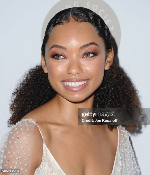 Logan Browning attends the Casting Society Of America's 33rd Annual Artios Awards at The Beverly Hilton Hotel on January 18, 2018 in Beverly Hills,...