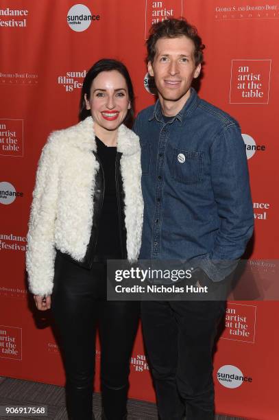 Actress Zoe Lister-Jones and filmmaker Daryl Wein attend An Artist at the Table Cocktail Reception and Dinner during the 2018 Sundance Film Festival...