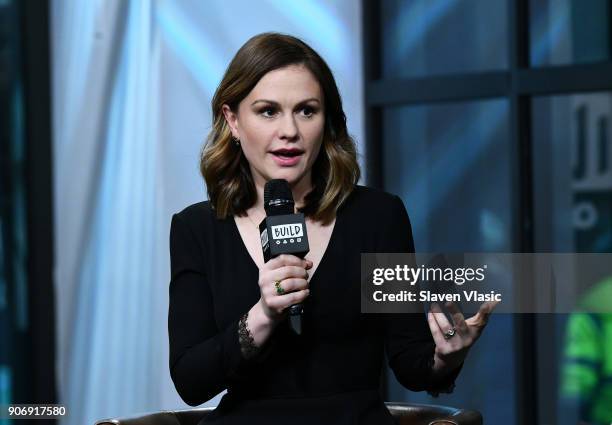 Actress Anna Paquin visits Build Series to discuss TV series "Bellevue" at Build Studio on January 18, 2018 in New York City.