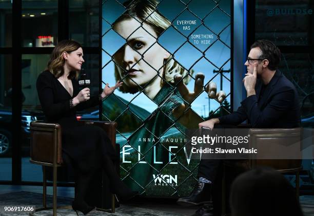 Actress Anna Paquin visits Build Series to discuss TV series "Bellevue" at Build Studio on January 18, 2018 in New York City.