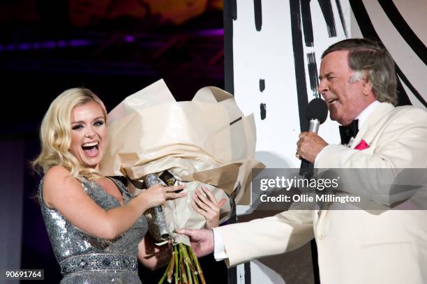 Katherine Jenkins and Terry Wogan pressenting the BBC Proms In The Parkon stage and live on The BBC at Hyde Park on September 12, 2009 in London,...