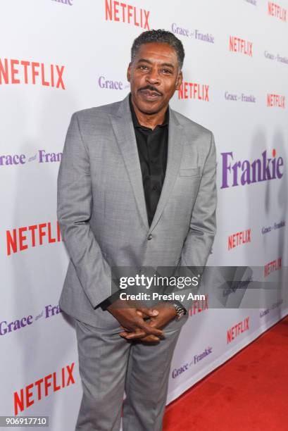 Ernie Hudson attends Premiere Of Netflix's "Grace And Frankie" Season 4 - Red Carpet at ArcLight Cinemas on January 18, 2018 in Culver City,...