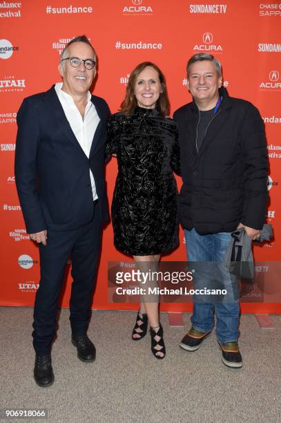 Sundance Film Festival Director John Cooper, Actor Molly Shannon, and Netflix Chief Content Officer Ted Sarandos attend the "Private Life" Premiere...