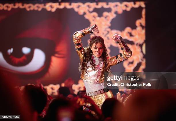 Hailee Steinfeld performs onstage during Lip Sync Battle Live: A Michael Jackson Celebration at Dolby Theatre on January 18, 2018 in Hollywood,...